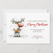 Playful Quirky Reindeer Holiday Greeting Design シーズンカード (正面)