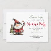 Playful quirky Santa Christmas party invitation 招待状 (正面)