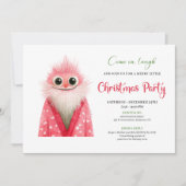 Playful Quirky Santa Modern Holiday Party Card 招待状 (正面)