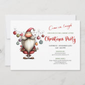Playful Quirky Santa Watercolor Christmas Party 招待状 (正面)