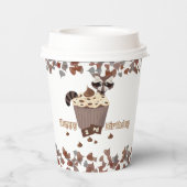Playful Raccoon Chocolate Chip Birthday 紙コップ (裏面)