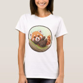 Playful Red Panda Forest Tee Tシャツ (正面)