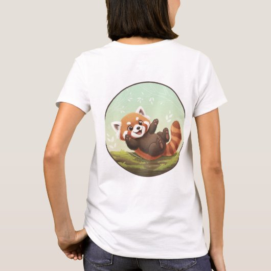 Playful Red Panda Forest Tee Tシャツ (裏面)