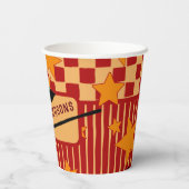 Playful Red Retro Witch Hat Halloween Starry Party 紙コップ (裏面)