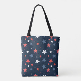 Playful Red White Blue Star Tote Bag トートバッグ