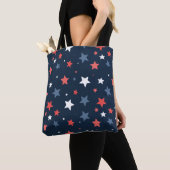 Playful Red White Blue Star Tote Bag トートバッグ (クローズアップ)