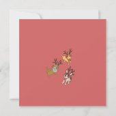 Playful Reindeer Dogs Christmas Illustration セーブザデート (裏面)