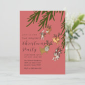 Playful Reindeer Dogs Christmas Illustration 招待状 (スタンド正面)