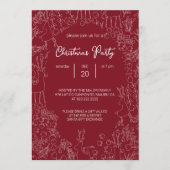 playful Reindeer & Winter Botanicals-  christmas  招待状 (正面)