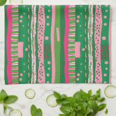 Playful Retro Stripes Kitchen Towel キッチンタオル (折り畳み)