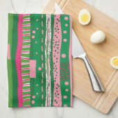 Playful Retro Stripes Kitchen Towel キッチンタオル (四つ折り)
