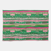 Playful Retro Stripes Kitchen Towel キッチンタオル (横)