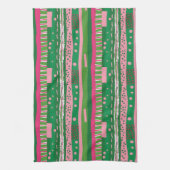 Playful Retro Stripes Kitchen Towel キッチンタオル (縦)