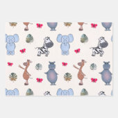 Playful Safari Animals Gift Wrapping Paper (v.1) ラッピングペーパーシート (正面)