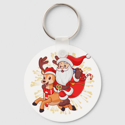 **"Playful Santa Claus Design – Fun and Festive Ch キーホルダー (正面)