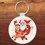 **"Playful Santa Claus Design – Fun and Festive Ch キーホルダー (正面)