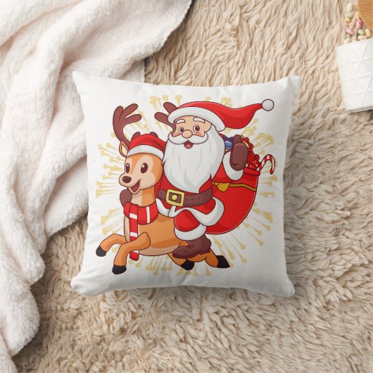 **"Playful Santa Claus Design – Fun and Festive Ch クッション (ブランケット)