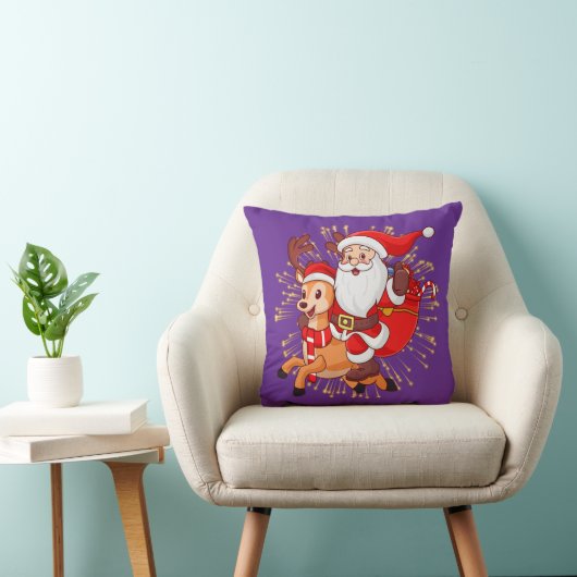 **"Playful Santa Claus Design – Fun and Festive Ch クッション (椅子)
