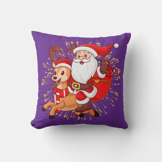 **"Playful Santa Claus Design – Fun and Festive Ch クッション (正面)