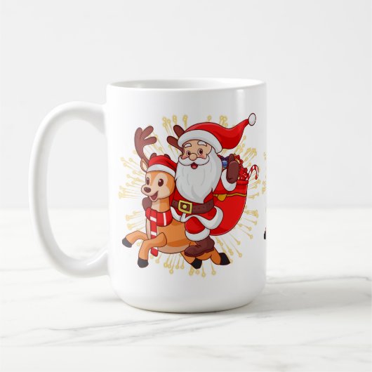 **"Playful Santa Claus Design – Fun and Festive Ch コーヒーマグカップ (左)