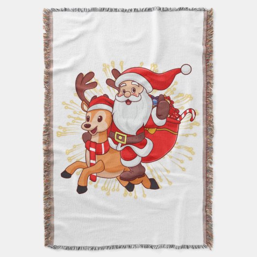 **"Playful Santa Claus Design – Fun and Festive Ch スローブランケット (正面縦)