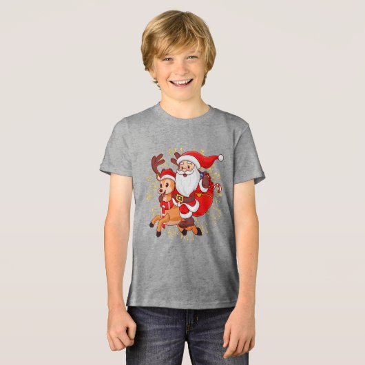 **"Playful Santa Claus Design – Fun and Festive Ch トライブレンドＴシャツ (正面全面)