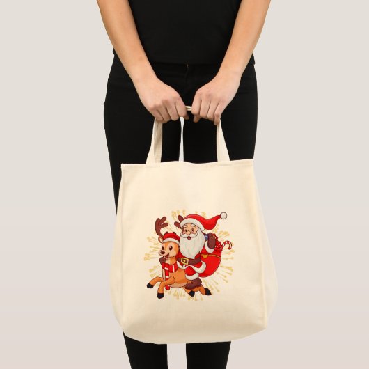 **"Playful Santa Claus Design – Fun and Festive Ch トートバッグ (正面(商品))