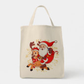 **"Playful Santa Claus Design – Fun and Festive Ch トートバッグ (裏面)