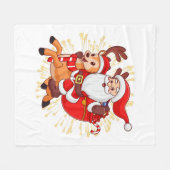**"Playful Santa Claus Design – Fun and Festive Ch フリースブランケット (正面(横))