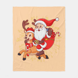 **"Playful Santa Claus Design – Fun and Festive Ch フリースブランケット