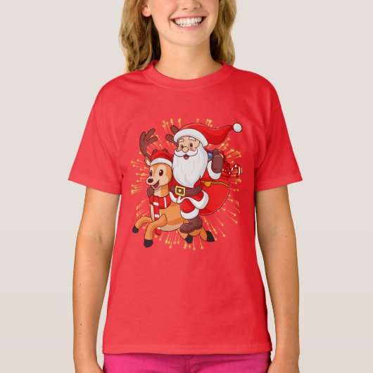 **"Playful Santa Claus Design – Fun and Festive Ch Tシャツ (正面)