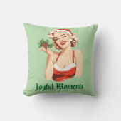 Playful Santa Girl Winking with Holly クッション (正面)