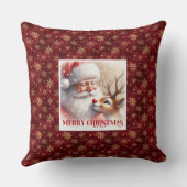 Playful Santa Rudolph Xmas Pillow Merry Holiday  クッション (裏面)