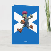 Playful Scottish Thistle Rugby Illustration カード (裏面)