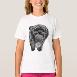 Playful Shih Tzu Ball Art | Dog T-Shirt Tシャツ