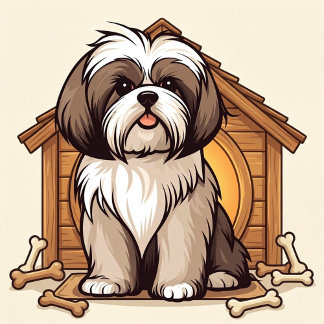 Playful Shih Tzu Dog House トートバッグ