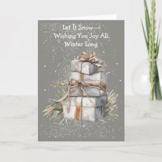 Playful Snowy Gifts Winter Card カード