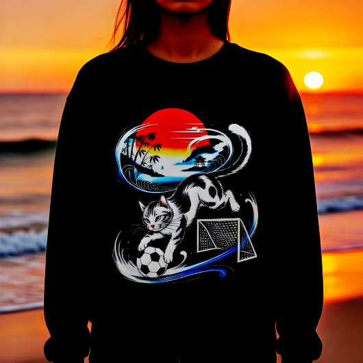 Playful Soccer Cat Women's - For Cat Lovers スウェットシャツ