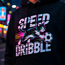Playful Speed of Dribble Cat For Soccer Enthusiast パーカ