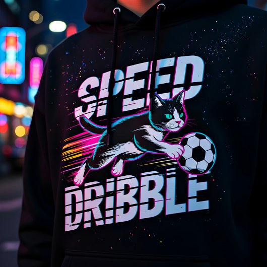 Playful Speed of Dribble Cat For Soccer Enthusiast パーカ
