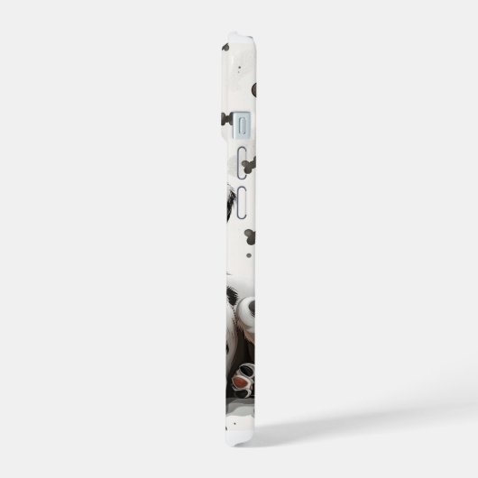 Playful Spotted Puppy iPhone 15ケース (左側面)