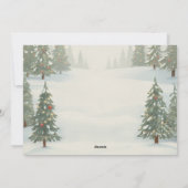 Playful Squirrels in Christmas Winter Forest シーズンカード (裏面)