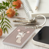 Playful Sugar Glider Cartoon Art キーホルダー (正面右)