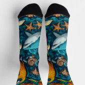 Playful Summer Animals Crew Socks Gift ソックス (上部)