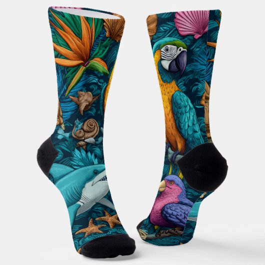 Playful Summer Animals Crew Socks Gift ソックス (傾斜あり)