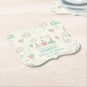 Playful Sweet and Three Kids Birthday  ペーパーコースター (アングル)