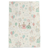 Playful Sweet and Three Kids Birthday  ミディアムペーパーバッグ (裏面)