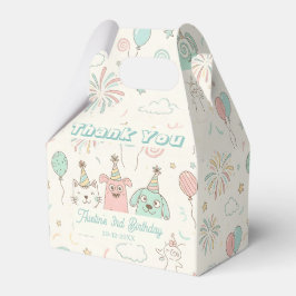 Playful Sweet and Three Kids Birthday Favor Box フェイバーボックス