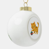 Playful Tabby Cat Christmas Ornament セラミックボールオーナメント (左)