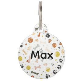 Playful Terracotta & Sage Custom Dog ID Tag ペット　ネームタグ